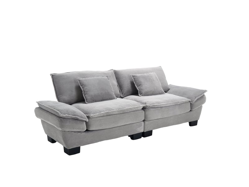 Canapé double moderne gris clair avec lit pliant coussin unique confortable spacieux salon chambre bureau - Conforama B