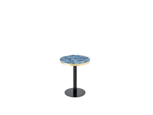 Table d’appoint ronde, 60 cm, table design moderne table d’appoint finition, plateau mdf, piètement métal, coloris bleu