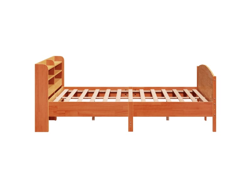  Lit double- lit adulte -  cadre de lit sans matelas  marron 200x200cm bois pin massif  - Conforama D