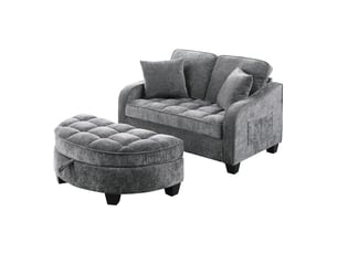 Canapé convertible canapé lit 2 en 1 avec rangement et housse respirante, multifonction pour petit salon - bois d'eucalyptus, gris foncé