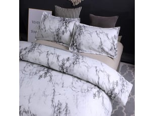 Housse de couette, 2 pièces ensemble de parure couettes imprimée marbre géométrique moderne (1 housse de couette + 1 taies d'oreiller)