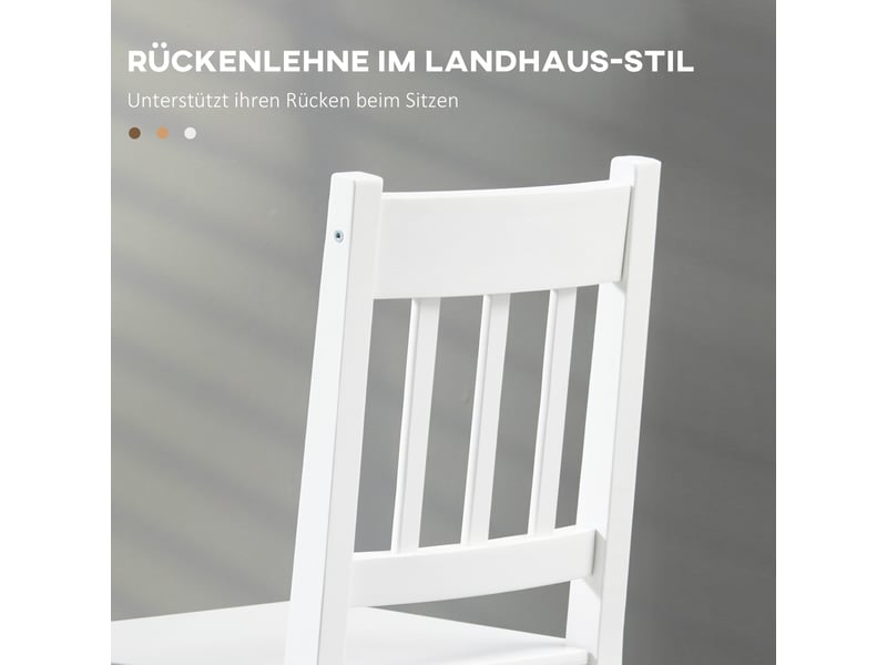  Lot de 2 chaises de salle à manger en bois massif blanc 41 x 46,5 x 85,5 cm  - Conforama E