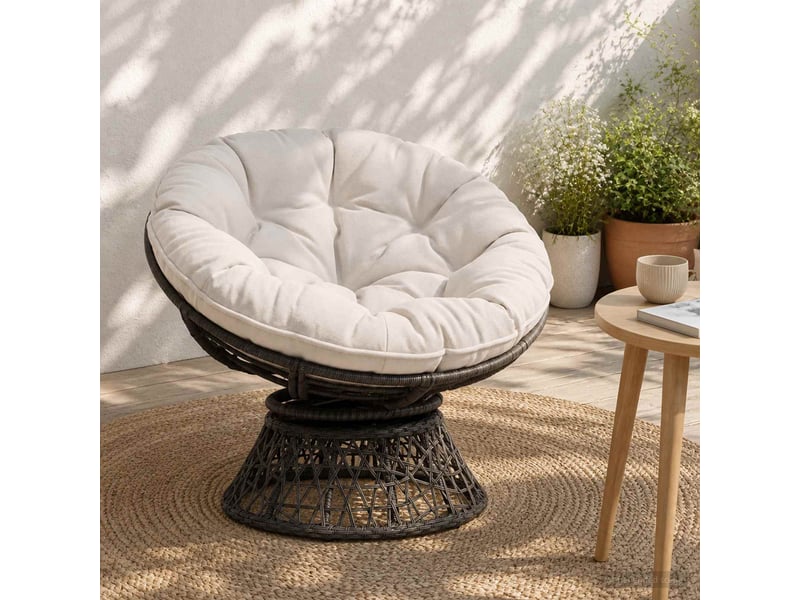  Coussin de chaise suspendue, coussin d'assise vianen 100 % polyester blanc cf54258  - Conforama B