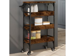 Chariot de cuisine, chariot de rangement chêne fumé 53x20x76 cm bois d'ingénierie