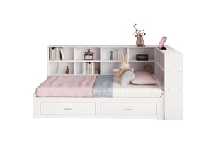 Lit banquette 90x190 cm VIVRYN   coloris blanc