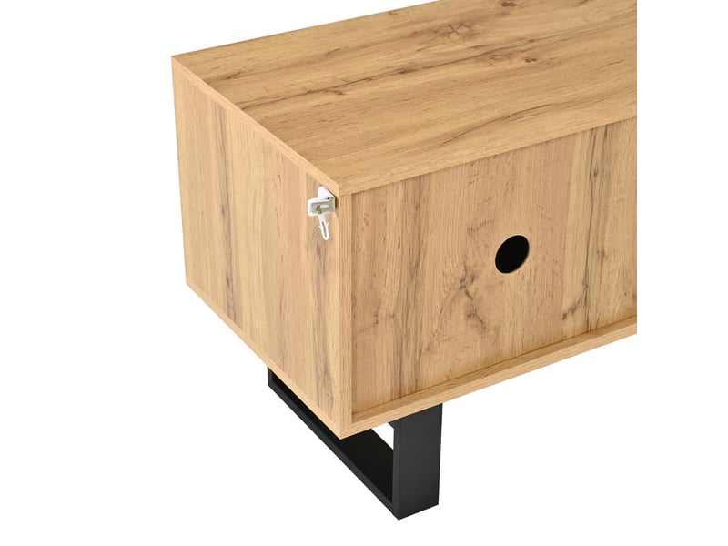  Meuble tv 3 portes et 2 niches avec passe-câbles 160 x 40 x 50 cm GL1467N - Conforama D