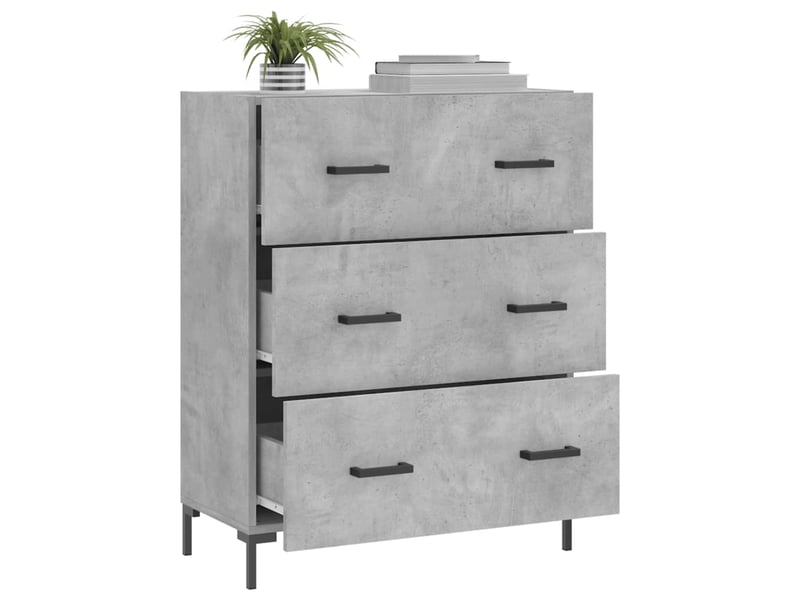  Buffet - bahut - meuble de rangement gris béton 69,5x34x90 cm bois d'ingénierie  - Conforama D
