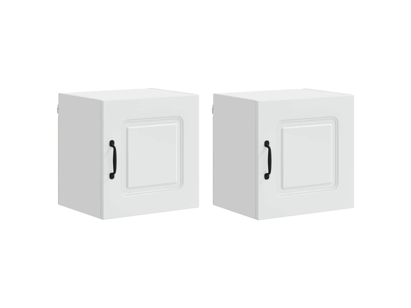 Meuble mural de cuisine | armoire de cuisine 2 pcs blanc bois d'ingénierie shl5593 - Conforama A