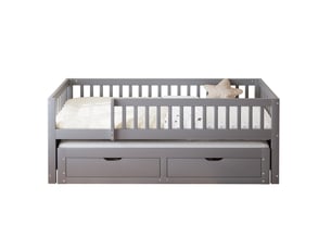 Lit avec rangement 90x200 cm MEUBLIV   coloris gris