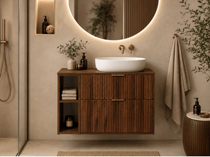 Plan de travail pour meuble de salle de bain flow et vena 80 cm noyer foncé