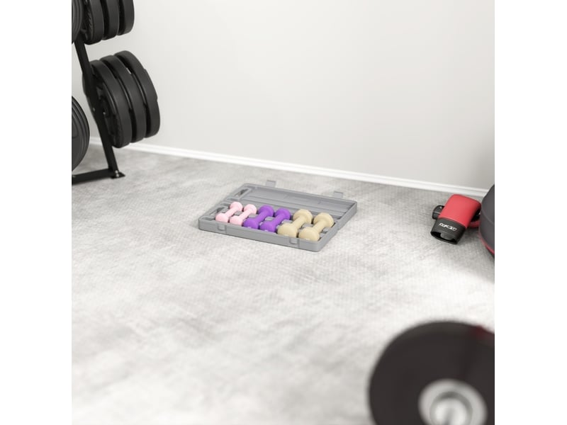  Set de 6 haltères 0,5 à 1,5 kg 43x18x7,5 cm – multicolore – mallette pour fitness  - Conforama B
