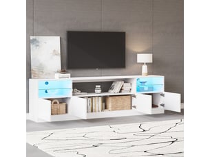 Meuble tv coloris blanc 180 cm   