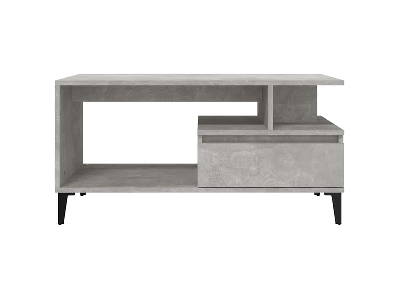  Table basse - table de salon - table à thé gris béton 90x49x45 cm bois d'ingénierie  - Conforama E