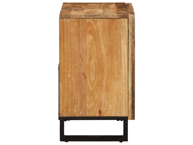  Armoire lavabo de salle de bain, cabinet de salle de bain 62x34x58cm manguier massif brut cf65600  - Conforama D