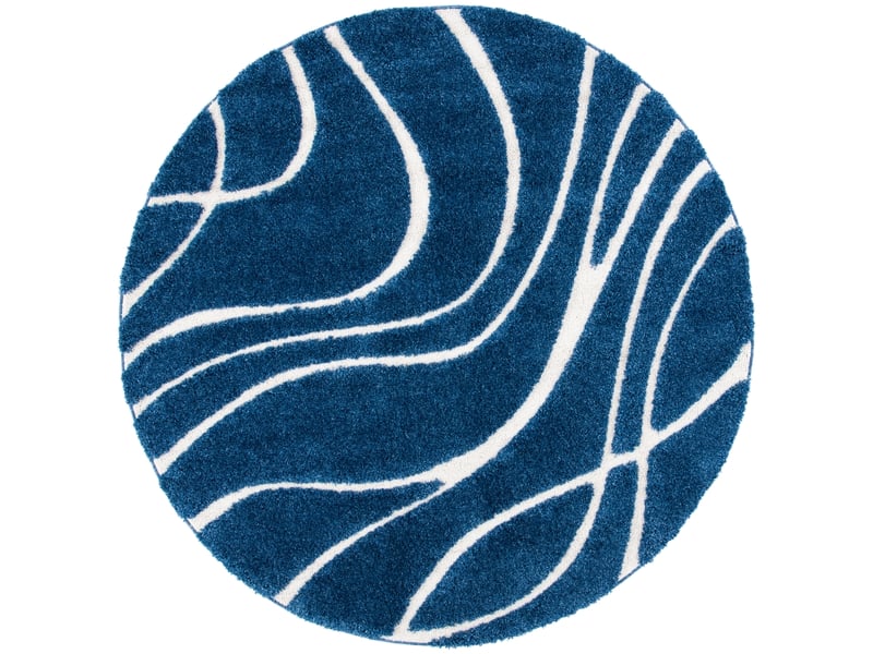  Tapis en polypropylène bleublanc, 122 cm  - Conforama A
