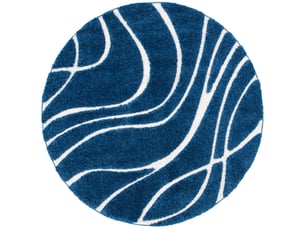 Tapis en polypropylène bleublanc, 122 cm