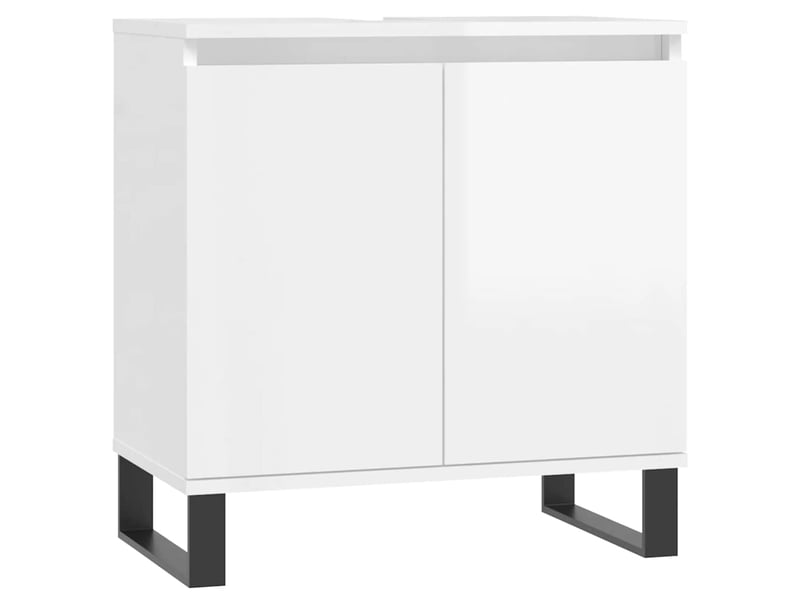  Amoire de salle de bain blanc brillant 58x33x60cm bois d'ingénierie shl1913  - Conforama A