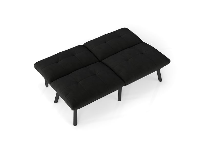 Canapé convertible, canapé-lit, 2 places, noir, pliable, design moderne, mobilier pour espace de vie, pour salon et séjour - Conforama B