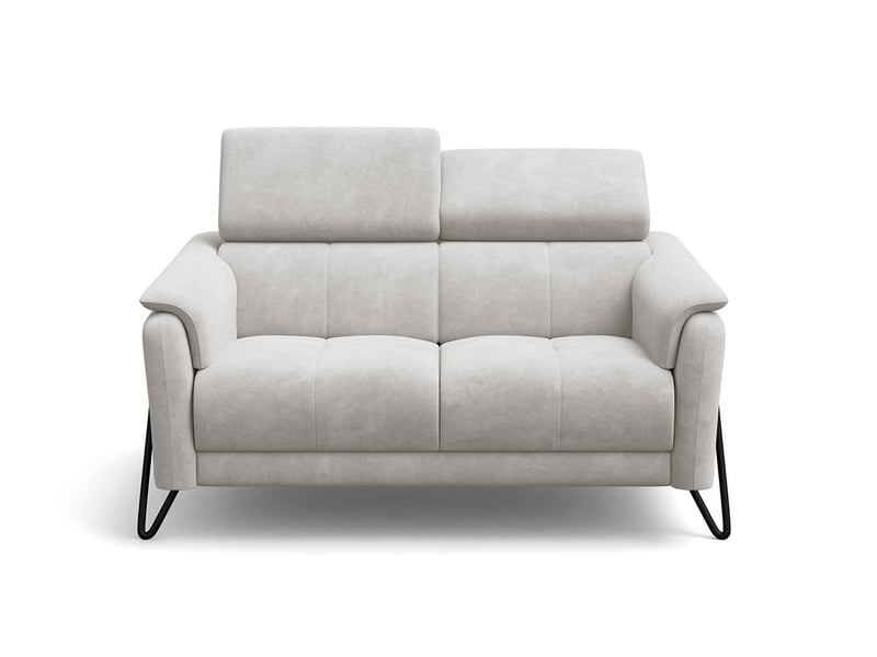  Canapé 2 places roden, tissu velours crème RODEN - Conforama C