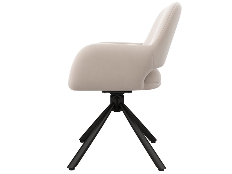  Ensemble table et 4 chaises, table extensible blanche avec rangement et chaises en velours beige, idéal au quotidien  - Conforama D
