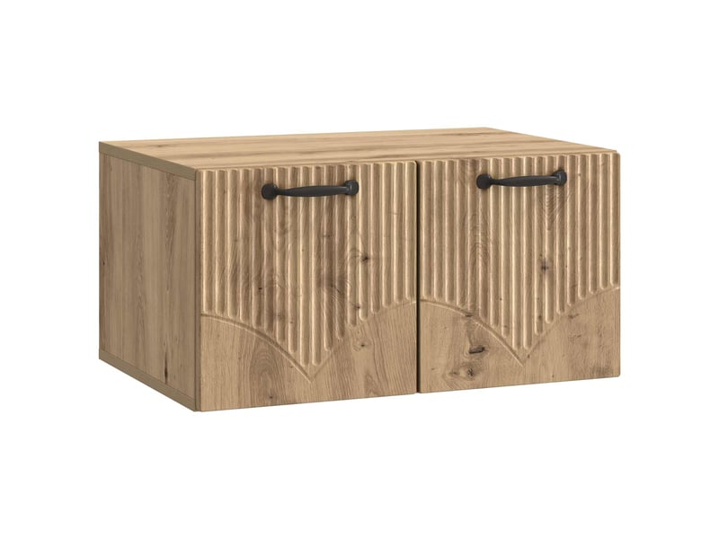  Meuble tv - banc tv - meuble de rangement mural 59,5 x 41 x 30 cm chêne artisanal  - Conforama A