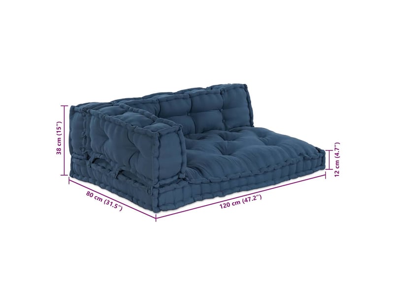  Coussin de canapé sur palette, coussin de chaise 3 pc tissu indigo cf54210  - Conforama E