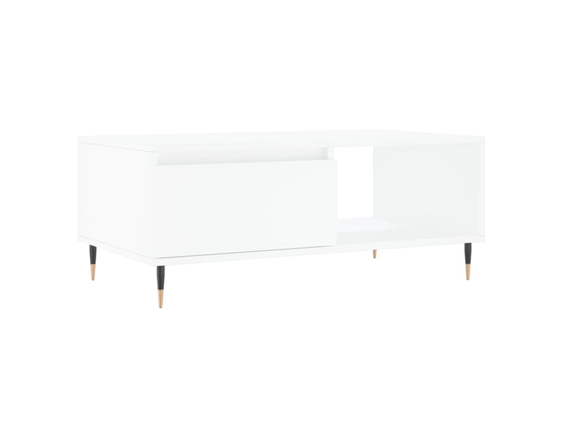  Table basse rectangulaire | table de salon blanc 90x50x36,5 cm bois d'ingénierie shl9013  - Conforama A