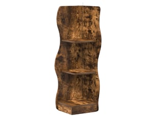 Étagère d'angle, armoire de rangement chêne fumé 34 x 33 x 102 cm bois d'ingénierie cf41371