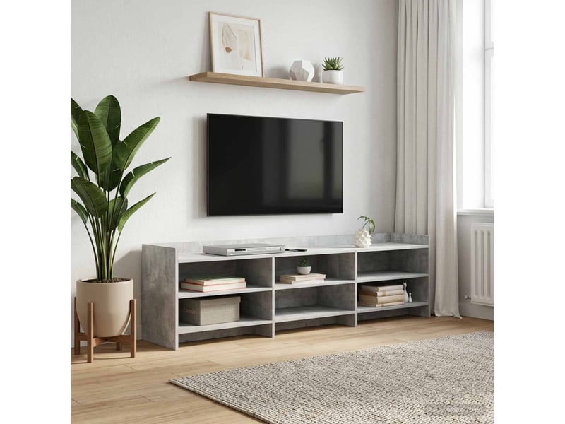  Meuble tv - banc tv - meuble de rangement 168 x 33 x 47 cm gris béton bois d'ingénierie  - Conforama B