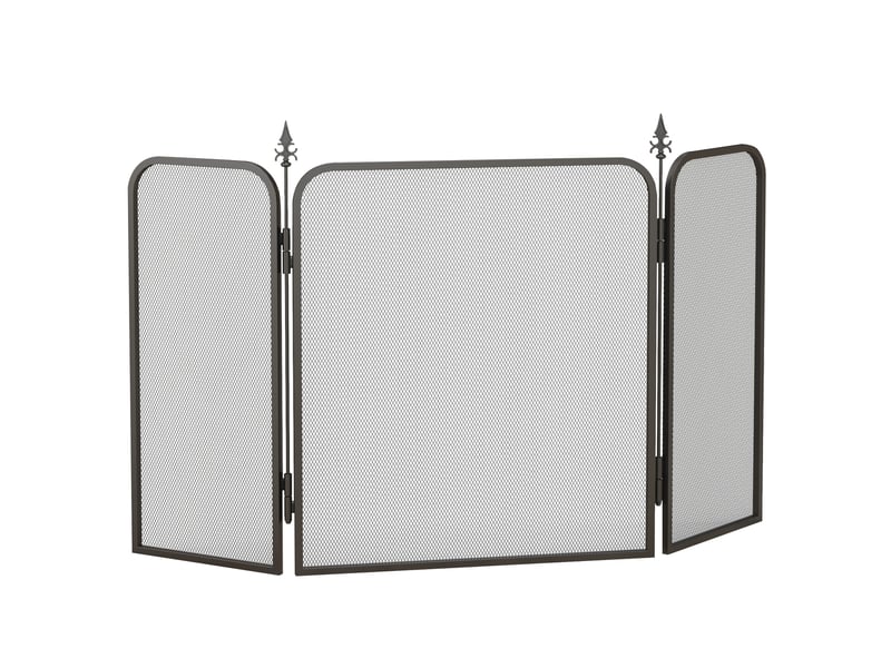  Pare feu cheminée pliable 3 panneaux, pare-étincelles cheminée, grille de protection cheminée en maille de métal noir  - Conforama B