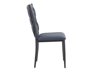 Chaise de salle à manger 45,7x94 cm gris foncé et noir - chaise de cuisine style moderne avec dossier capitonné en velours
