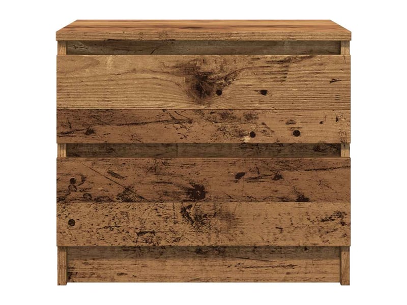  Lot de 2 tables de chevet - cabinet de chevet - table de nuit vieux bois 50x40x43.5 cm bois ingénierie  - Conforama D