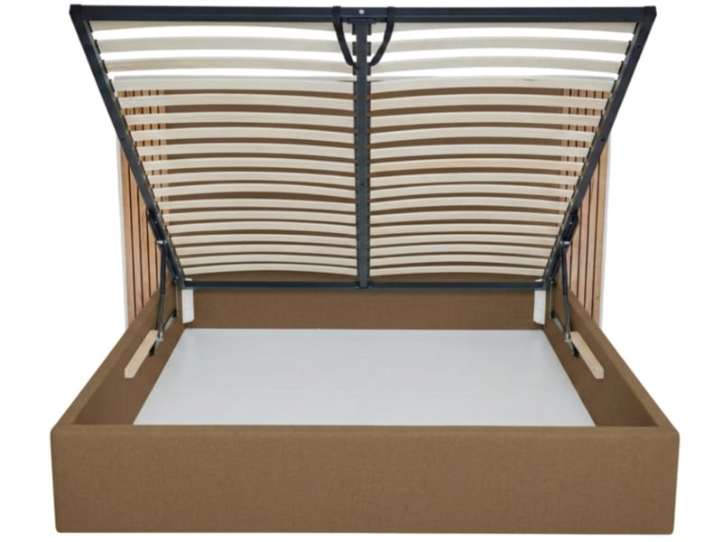  Bobochic lit coffre diana tissu velours lisse marron 180x200 DIANA - Conforama A