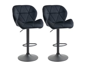 tabouret de bar assise réglable en hauteur <strong>STILVORA</strong> - noir hauteur d'assise 60 cm vendu Par paire