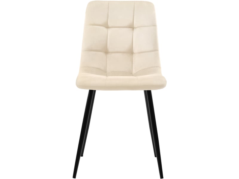 Chaise de salle à manger lot de 4 chaises rembourrées chaise avec dossier, assise en velours et métal, beige - Conforama A