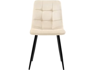 Chaise de salle à manger lot de 4 chaises rembourrées chaise avec dossier, assise en velours et métal, beige