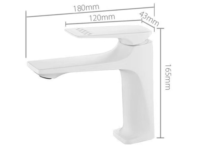  Robinet de lavabo pistolet de lavabo anti-éclaboussures blanc avec tuyau d'arrivée d'eau de 60 cm  - Conforama E