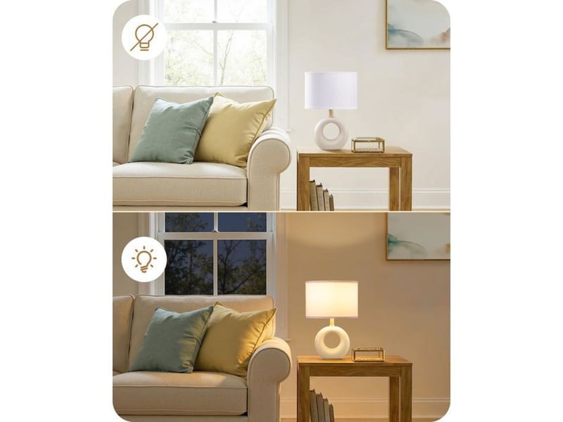  Lampe de table edishine blanche en ceramique tissu e14 2700k 370618_AACWC37824_6_DROPFR - Conforama B
