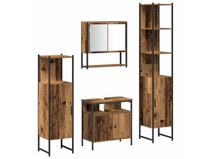 Ensemble de mobilier de salle de bain 4 pc bois ancien cf64498