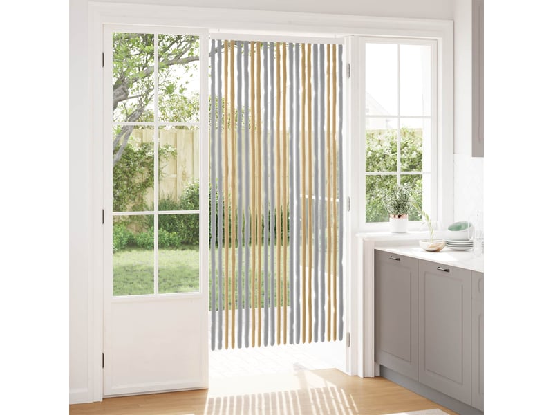  Rideau anti-insectes, moustiquaire en chenille gris et beige 90 x 200 cm cf43448  - Conforama B