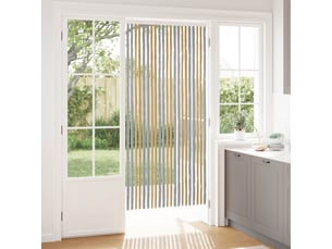 Rideau anti-insectes, moustiquaire en chenille gris et beige 90 x 200 cm cf43448