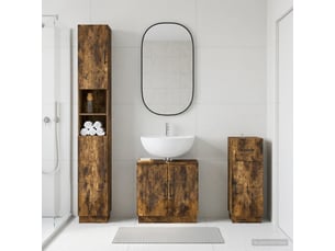 Ensemble de meuble de salle de bain 3 pièces hoorn chêne fumé cf63474
