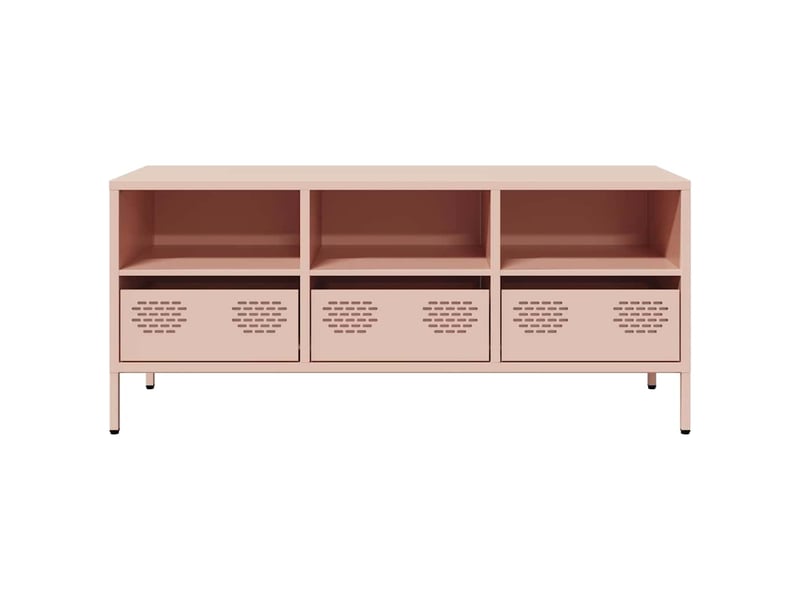  Meuble tv - banc tv - meuble de rangement rose 101,5x39x43,5 cm acier laminé à froid  - Conforama D