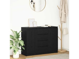 Buffet - bahut - meuble de rangement avec tiroirs chêne noir 100,5x35x76 cm bois d'ingénierie