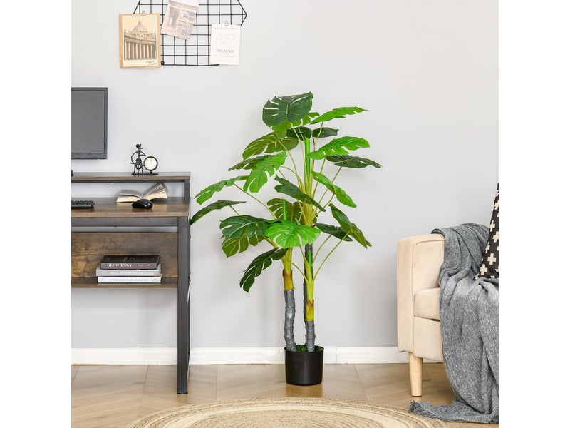  Arbre tropical décoratif, 120 cm de haut, avec 20 feuilles, pour la maison, le salon, la chambre, vert  - Conforama D