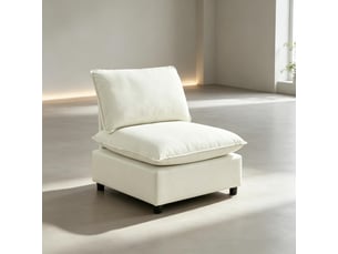 Fauteuil salon corda, beige, 146x85x78 cm, 1 place, assise large, coussins épais, design moderne