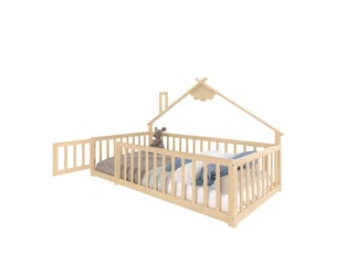Lit simple 90x190 cm OKWISH coloris naturel