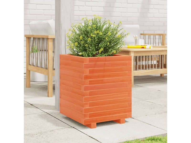  Jardinière - bac à fleurs  marron 40x40x49,5 cm bois de pin massif  - Conforama C