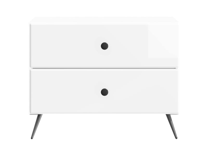  Table de chevet - cabinet de chevet - table de nuit blanc brillant 62 x 34,5 x 47,5 cm  - Conforama D