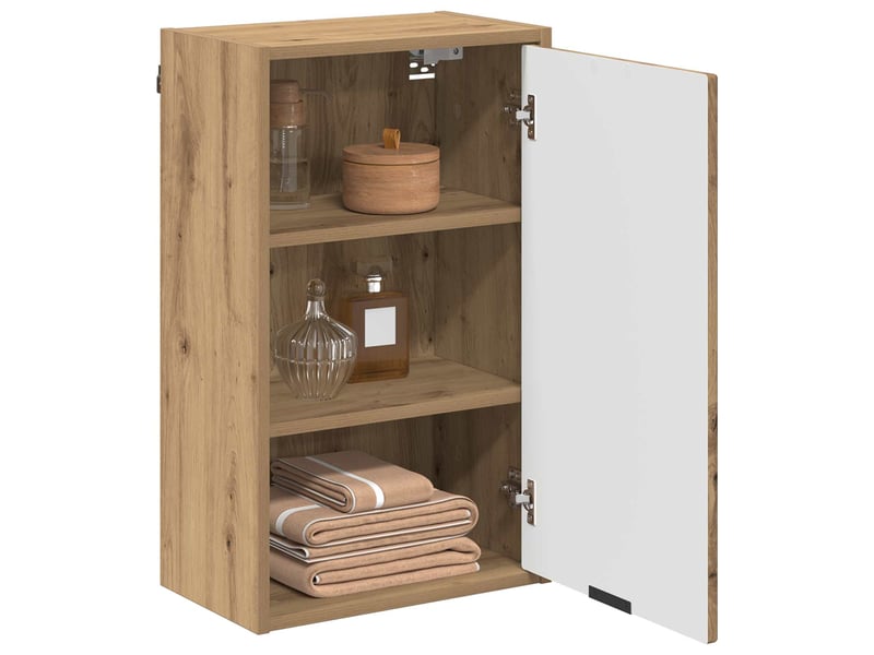 Cabinet de salle de bain, meuble de rangement chêne artisanal 39x23.5x65 cm - Conforama C